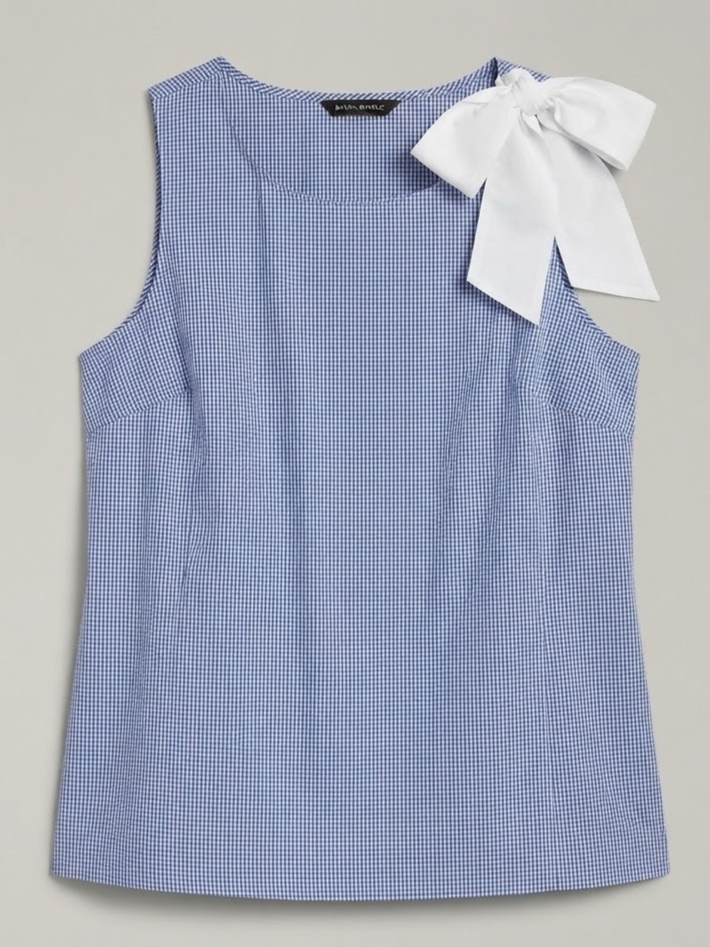 Bianca Nygard Blue Gingham Plaid Tank Top Blouse Sleeveless Summer Casual L